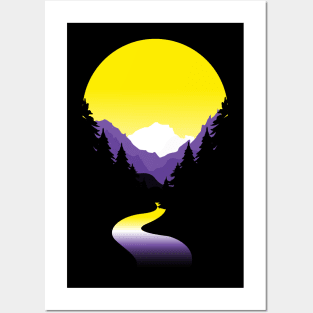 Non binary Pride Sunset Posters and Art